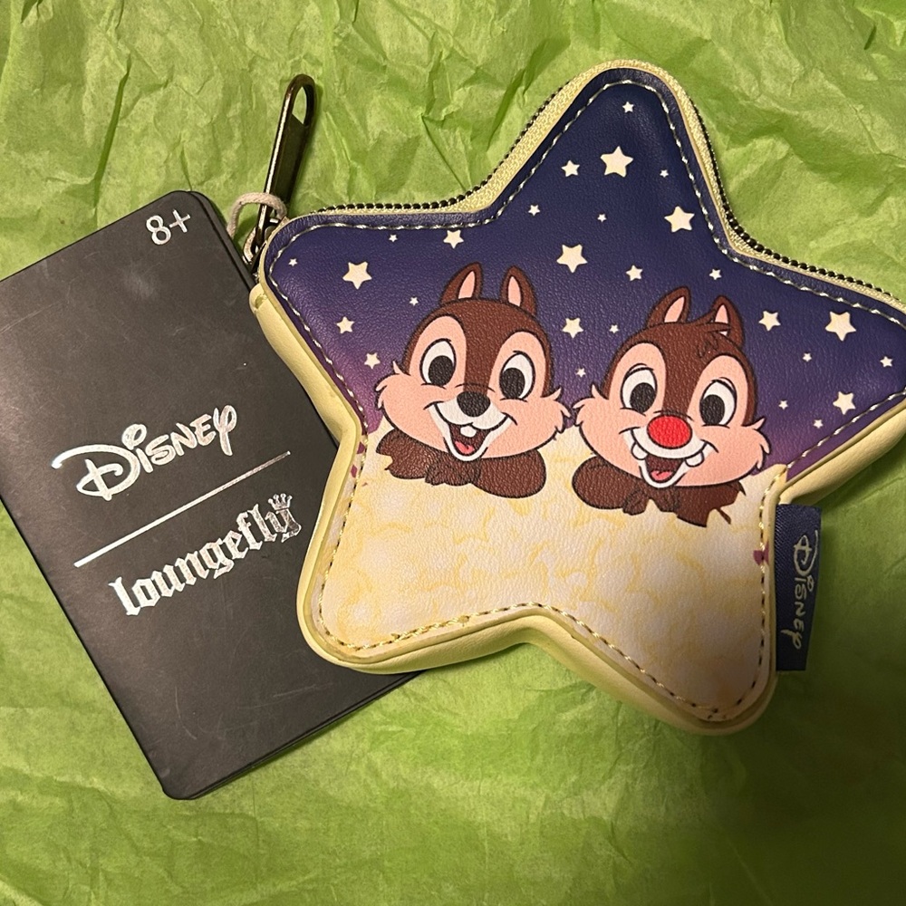 Loungefly Disney Star-Shaped Cream and Blue Coin Purse